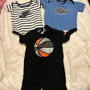 Nike Infant Onesie Trio - Black, Blue, and Striped
